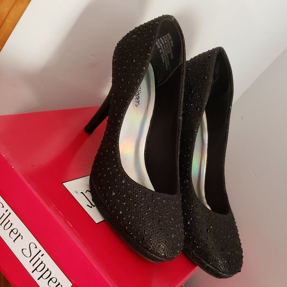 Black Sparkly High Heels